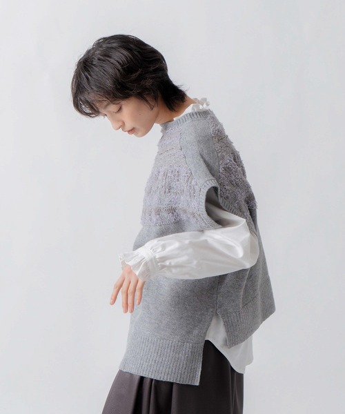 WHYTO.（ホワイト）の「「WHYTO. / ホワイト」nordic pattern knit vest（ニット/セーター・レディース・アイボリー/グレー/ブラック・FREE）」の20枚目の写真