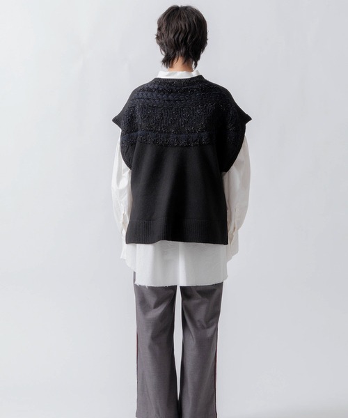 WHYTO.（ホワイト）の「「WHYTO. / ホワイト」nordic pattern knit vest（ニット/セーター・レディース・アイボリー/グレー/ブラック・FREE）」の5枚目の写真