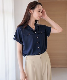 Andemiu（アンデミュウ）の「開襟キンボタンブラウスSS860430（シャツ/ブラウス）」