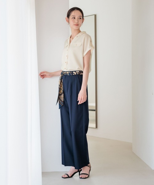 Andemiu(アンデミュウ)の「開襟キンボタンブラウスSS860430(シャツ/ブラウス・レディース・キャメル/ネイビー/アイボリー・FREE)」の16枚目の写真
