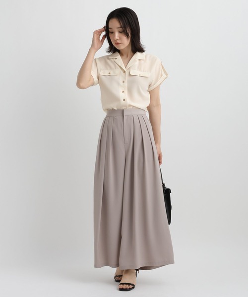 Andemiu(アンデミュウ)の「開襟キンボタンブラウスSS860430(シャツ/ブラウス・レディース・キャメル/ネイビー/アイボリー・FREE)」の14枚目の写真