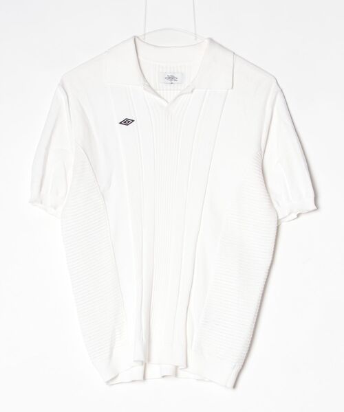 UMBRO(アンブロ)の「UMBRO HOUSE KNIT GAME SHIRT(ニット/セーター・レディース・ホワイト/ブラック/ブルー・S)」の2枚目の写真