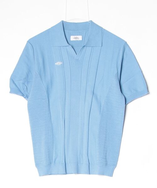 UMBRO(アンブロ)の「UMBRO HOUSE KNIT GAME SHIRT(ニット/セーター・レディース・ホワイト/ブラック/ブルー・S)」の1枚目の写真