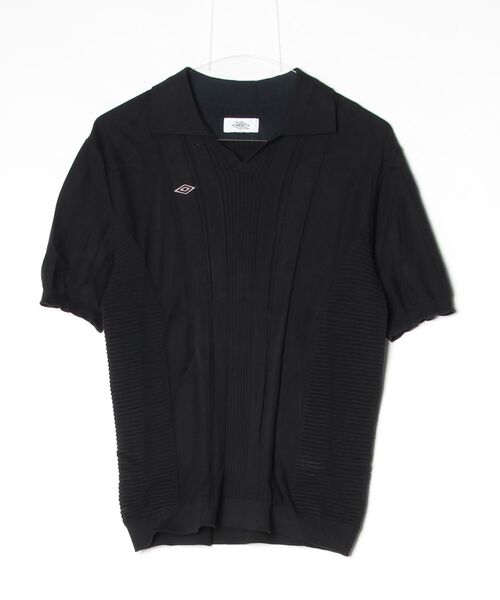 UMBRO(アンブロ)の「UMBRO HOUSE KNIT GAME SHIRT(ニット/セーター・レディース・ホワイト/ブラック/ブルー・S)」の3枚目の写真