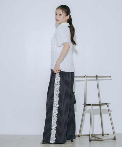 PAGEBOY(ページボーイ)の「フリンジジャガードコンパクトシャツ(シャツ/ブラウス・レディース・ブラック/オフホワイト・FREE)」の14枚目の写真