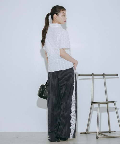 PAGEBOY(ページボーイ)の「フリンジジャガードコンパクトシャツ(シャツ/ブラウス・レディース・ブラック/オフホワイト・FREE)」の15枚目の写真