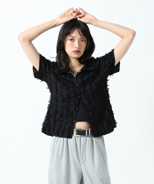 PAGEBOY(ページボーイ)の「フリンジジャガードコンパクトシャツ(シャツ/ブラウス・レディース・ブラック/オフホワイト・FREE)」の20枚目の写真