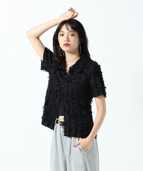 PAGEBOY(ページボーイ)の「フリンジジャガードコンパクトシャツ(シャツ/ブラウス・レディース・ブラック/オフホワイト・FREE)」の21枚目の写真
