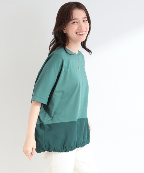 SHOO・LA・RUE(シューラルー)の「【洗濯機可/体型カバー】インせず着られる 裾配色 ゆったりバルーントップス(Tシャツ/カットソー・レディース・ネイビー系6/ブラック/グレー/ベージュ・00)」の18枚目の写真