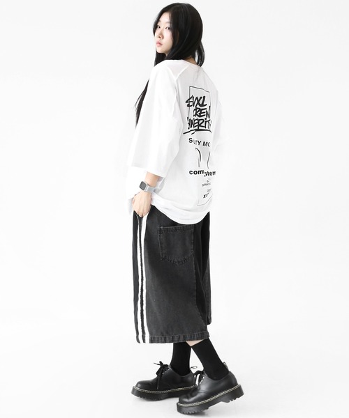 minsobi(ミンソビ)の「【BEST ITEM 夏Ver.】デニム切り替え サイドライン ワイドハーフパンツ(ユニセックス)(デニムパンツ・メンズ・ブラック・FREE)」の20枚目の写真