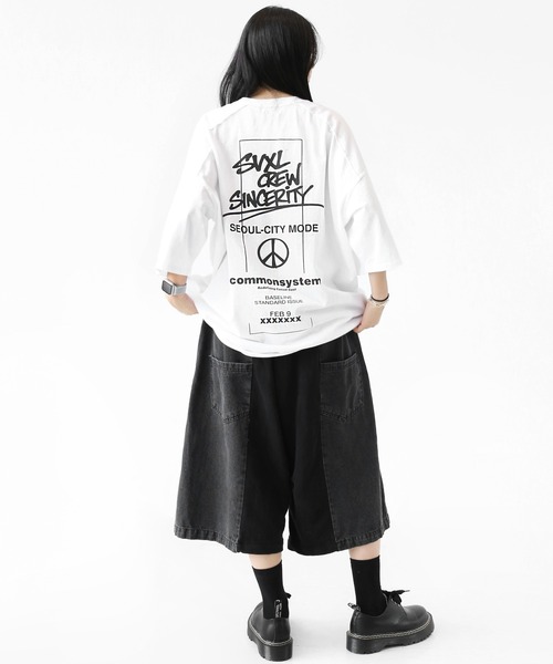 minsobi(ミンソビ)の「【BEST ITEM 夏Ver.】デニム切り替え サイドライン ワイドハーフパンツ(ユニセックス)(デニムパンツ・メンズ・ブラック・FREE)」の21枚目の写真