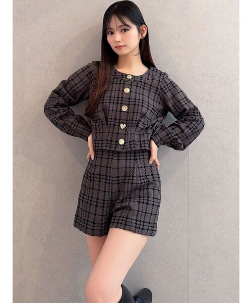 RESEXXY（リゼクシー）の「チェックハイウエストショートパンツ（その他パンツ・レディース・チャコールグレー/ブラック/レッド・FREE）」の5枚目の写真