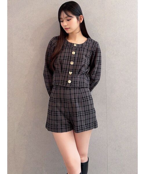 RESEXXY（リゼクシー）の「チェックハイウエストショートパンツ（その他パンツ・レディース・チャコールグレー/ブラック/レッド・FREE）」の6枚目の写真