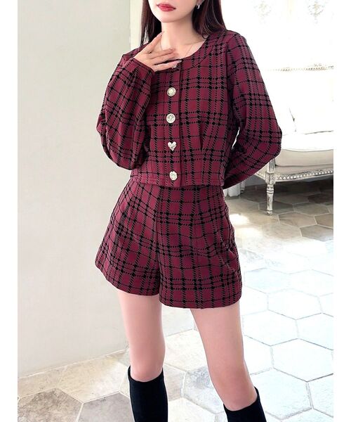 RESEXXY（リゼクシー）の「チェックハイウエストショートパンツ（その他パンツ・レディース・チャコールグレー/ブラック/レッド・FREE）」の10枚目の写真
