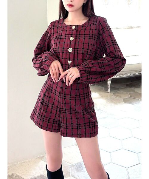 RESEXXY（リゼクシー）の「チェックハイウエストショートパンツ（その他パンツ・レディース・チャコールグレー/ブラック/レッド・FREE）」の11枚目の写真