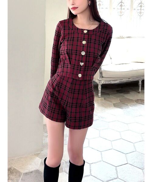 RESEXXY（リゼクシー）の「チェックハイウエストショートパンツ（その他パンツ・レディース・チャコールグレー/ブラック/レッド・FREE）」の12枚目の写真