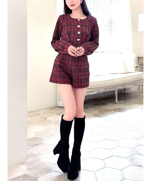 RESEXXY（リゼクシー）の「チェックハイウエストショートパンツ（その他パンツ・レディース・チャコールグレー/ブラック/レッド・FREE）」の13枚目の写真