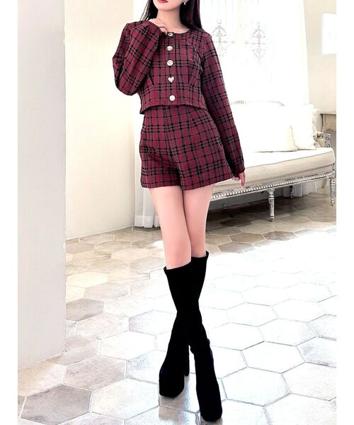 RESEXXY（リゼクシー）の「チェックハイウエストショートパンツ（その他パンツ・レディース・チャコールグレー/ブラック/レッド・FREE）」の14枚目の写真