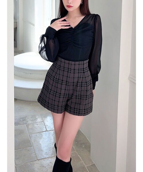 RESEXXY（リゼクシー）の「チェックハイウエストショートパンツ（その他パンツ・レディース・チャコールグレー/ブラック/レッド・FREE）」の21枚目の写真