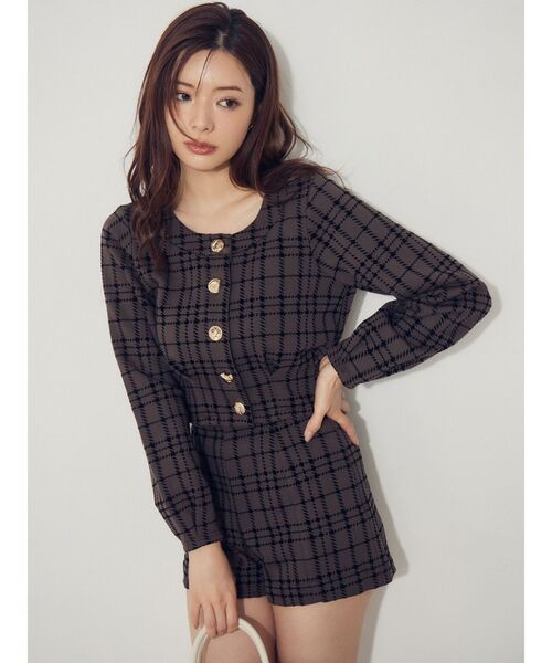 RESEXXY（リゼクシー）の「チェックハイウエストショートパンツ（その他パンツ・レディース・チャコールグレー/ブラック/レッド・FREE）」の6枚目の写真