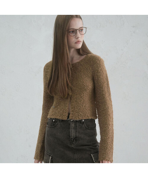 Vivacious(ビバシャス)の「La Pong Crop Cardigan - 6COL(カーディガン/ボレロ・レディース・チャコールグレー/スカイブルー/ダークブラウン/ピンク/アイボリー/ダークグレー・FREE)」の1枚目の写真