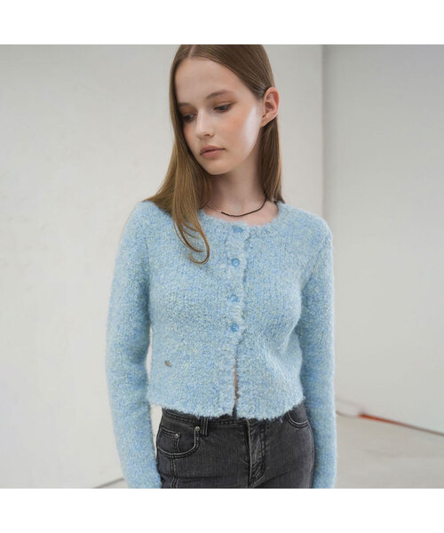 Vivacious(ビバシャス)の「La Pong Crop Cardigan - 6COL(カーディガン/ボレロ・レディース・チャコールグレー/スカイブルー/ダークブラウン/ピンク/アイボリー/ダークグレー・FREE)」の5枚目の写真