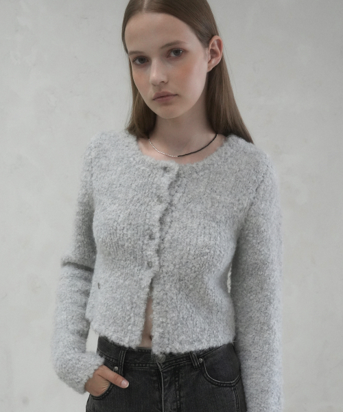 Vivacious(ビバシャス)の「La Pong Crop Cardigan - 6COL(カーディガン/ボレロ・レディース・チャコールグレー/スカイブルー/ダークブラウン/ピンク/アイボリー/ダークグレー・FREE)」の9枚目の写真