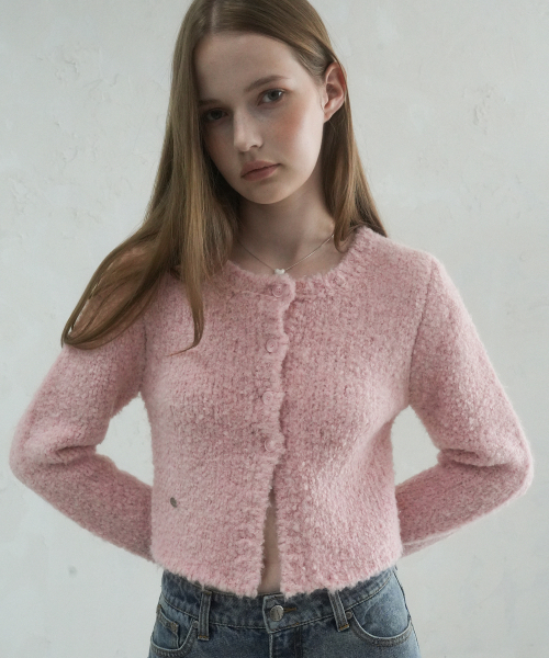 Vivacious(ビバシャス)の「La Pong Crop Cardigan - 6COL(カーディガン/ボレロ・レディース・チャコールグレー/スカイブルー/ダークブラウン/ピンク/アイボリー/ダークグレー・FREE)」の11枚目の写真