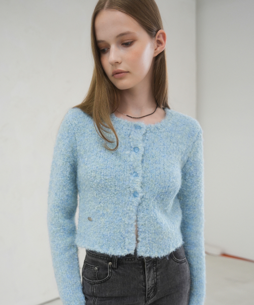 Vivacious(ビバシャス)の「La Pong Crop Cardigan - 6COL(カーディガン/ボレロ・レディース・チャコールグレー/スカイブルー/ダークブラウン/ピンク/アイボリー/ダークグレー・FREE)」の12枚目の写真