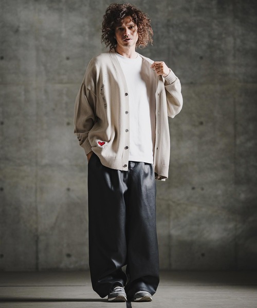 GLIMCLAP(グリムクラップ)の「mcg3852-Retro Embroidered Knit Cardigan ニットカーディガン(211-013-gla-cg)(カーディガン/ボレロ・メンズ・キナリ/テラコッタ/ブラック/サックスブルー系・L/M/S)」の20枚目の写真