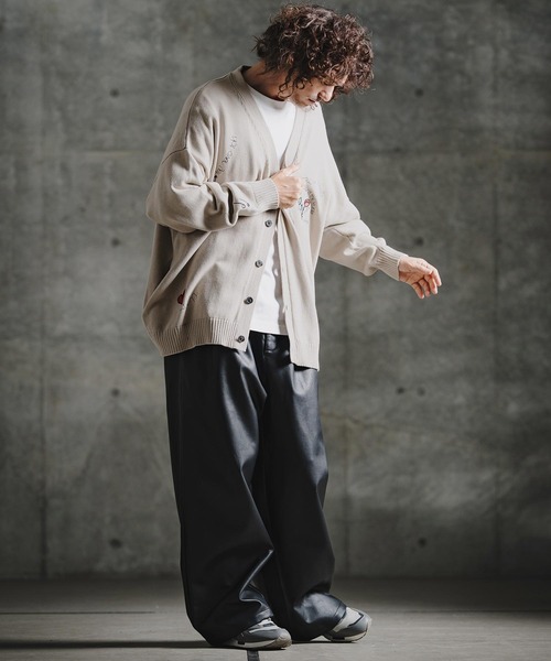 GLIMCLAP(グリムクラップ)の「mcg3852-Retro Embroidered Knit Cardigan ニットカーディガン(211-013-gla-cg)(カーディガン/ボレロ・メンズ・キナリ/テラコッタ/ブラック/サックスブルー系・L/M/S)」の21枚目の写真