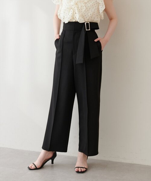 natural couture(ナチュラルクチュール)の「ウエストリボンハイウエストパンツ(その他パンツ・レディース・ブラック/アイボリー/ネイビー・LARGE/MEDIUM/SMALL)」の12枚目の写真