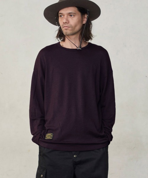 EGO TRIPPING(エゴトリッピング)の「mlt5777-WASHABLE WOOL TEE ウールTシャツ(666755)(Tシャツ/カットソー・メンズ・チャコール/ブラック/ライトグレー・46/48)」の3枚目の写真