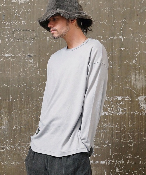 EGO TRIPPING(エゴトリッピング)の「mlt5777-WASHABLE WOOL TEE ウールTシャツ(666755)(Tシャツ/カットソー・メンズ・チャコール/ブラック/ライトグレー・46/48)」の1枚目の写真