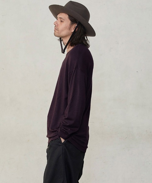 EGO TRIPPING(エゴトリッピング)の「mlt5777-WASHABLE WOOL TEE ウールTシャツ(666755)(Tシャツ/カットソー・メンズ・チャコール/ブラック/ライトグレー・46/48)」の20枚目の写真