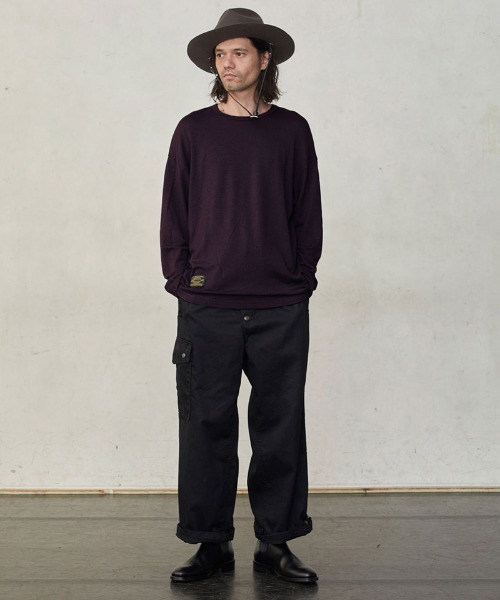EGO TRIPPING(エゴトリッピング)の「mlt5777-WASHABLE WOOL TEE ウールTシャツ(666755)(Tシャツ/カットソー・メンズ・チャコール/ブラック/ライトグレー・46/48)」の13枚目の写真