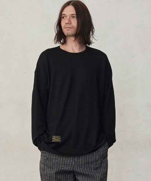 EGO TRIPPING(エゴトリッピング)の「mlt5777-WASHABLE WOOL TEE ウールTシャツ(666755)(Tシャツ/カットソー・メンズ・チャコール/ブラック/ライトグレー・46/48)」の14枚目の写真