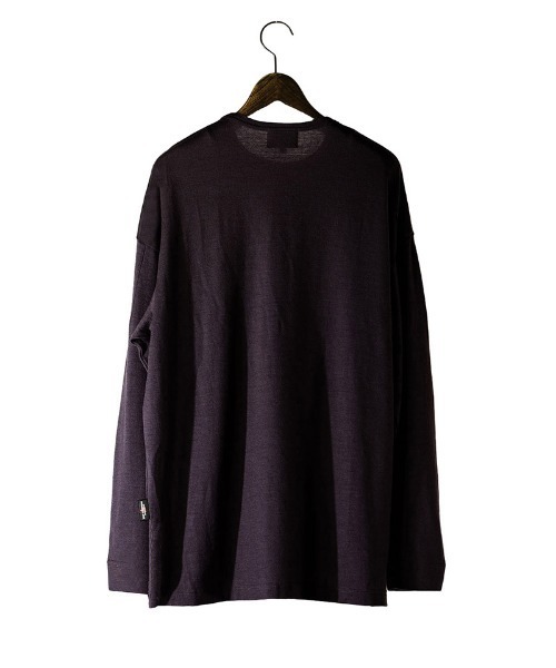 EGO TRIPPING(エゴトリッピング)の「mlt5777-WASHABLE WOOL TEE ウールTシャツ(666755)(Tシャツ/カットソー・メンズ・チャコール/ブラック/ライトグレー・46/48)」の4枚目の写真