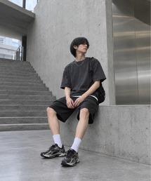 【mens】ナイロンイージーハーフパンツ 5分丈 ワイド