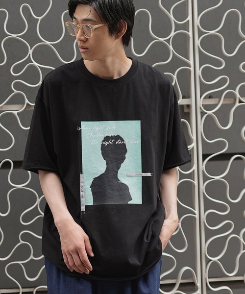 niko and...(ニコアンド)の「クラフトプリントTシャツ(Tシャツ/カットソー・メンズ・チャコール/ライトブルー/オフホワイト・LARGE/MEDIUM)」の2枚目の写真