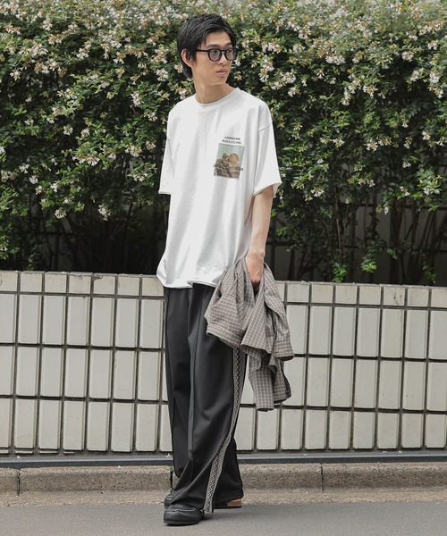 niko and...(ニコアンド)の「クラフトプリントTシャツ(Tシャツ/カットソー・メンズ・チャコール/ライトブルー/オフホワイト・LARGE/MEDIUM)」の6枚目の写真