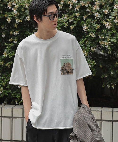 niko and...(ニコアンド)の「クラフトプリントTシャツ(Tシャツ/カットソー・メンズ・チャコール/ライトブルー/オフホワイト・LARGE/MEDIUM)」の8枚目の写真