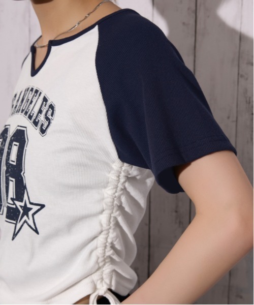 GORGE(ゴージ)の「《ラグラン・スポーティ》ナンバープリントギャザーTシャツ/カジュアル×ストリート/春夏/全3色(Tシャツ/カットソー・レディース・ブラック/レッド/ネイビー・F)」の15枚目の写真