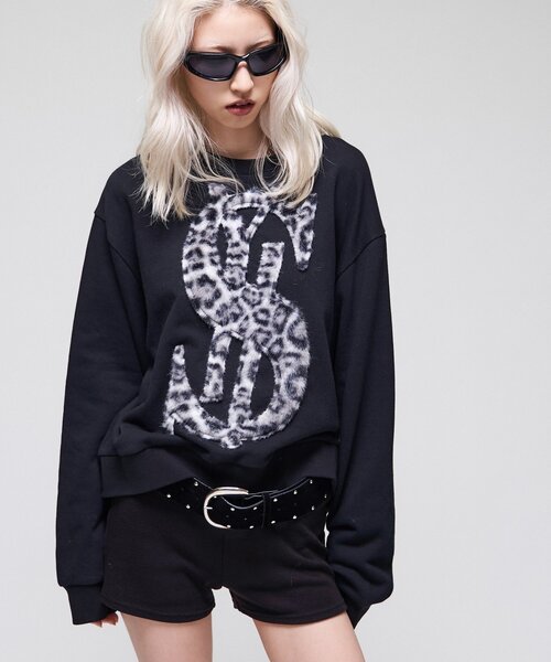 Sourcream（サワークリーム）の「【26AW LOOK掲載品番】【Sourcream】$ロゴファースウェット（スウェット・レディース・ライトグレー/ブラック/ネイビー・MEDIUM/SMALL）」の5枚目の写真