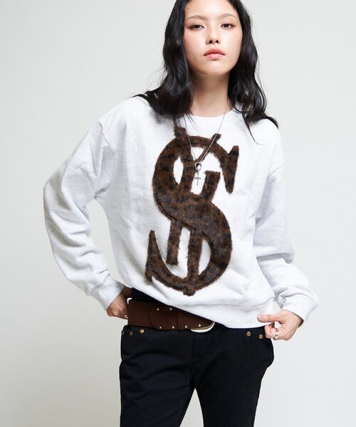 Sourcream（サワークリーム）の「【26AW LOOK掲載品番】【Sourcream】$ロゴファースウェット（スウェット・レディース・ライトグレー/ブラック/ネイビー・MEDIUM/SMALL）」の14枚目の写真