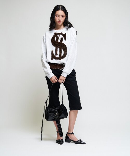 Sourcream（サワークリーム）の「【26AW LOOK掲載品番】【Sourcream】$ロゴファースウェット（スウェット・レディース・ライトグレー/ブラック/ネイビー・MEDIUM/SMALL）」の18枚目の写真