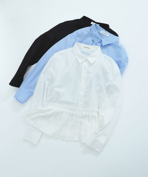 Ray BEAMS(レイビームス)の「プリーツ キリカエ レギュラーカラー シャツ(シャツ/ブラウス・レディース・サックスブルー/ブラック/ホワイト・ONE SIZE)」の1枚目の写真