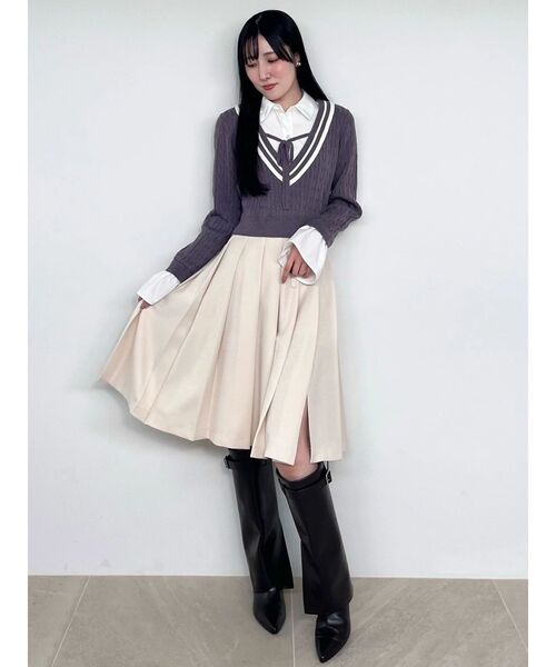MERCURYDUO（マーキュリーデュオ）の「カバーロングブーツ（ブーツ・レディース・ブラック/ブラウン・36/38）」の20枚目の写真