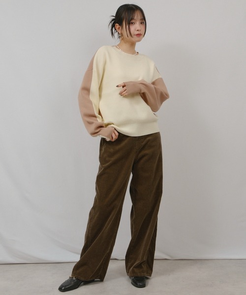 palm RICHE（ポームリシュ）の「コーデュロイパンツ（その他パンツ・レディース・サックスブルー/チャコールグレー/ブラウン・M）」の2枚目の写真