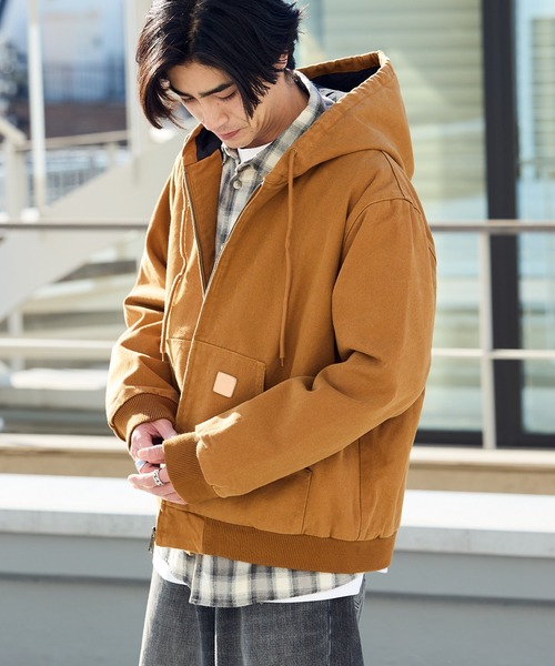 2AM(ツーエイエム)の「Duck-Weave Full-Zip Blouson Parka / ダックコットン キルティングライナー フルジップフーデッドブルゾン(ブルゾン・メンズ・オリーブ/ブラウン・L)」の2枚目の写真